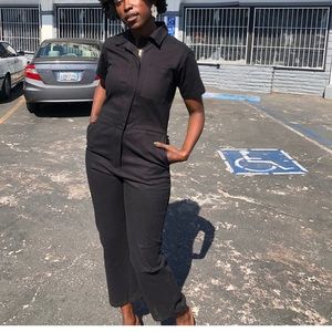 Nooworks solid black coveralls jumpsuit xxs
